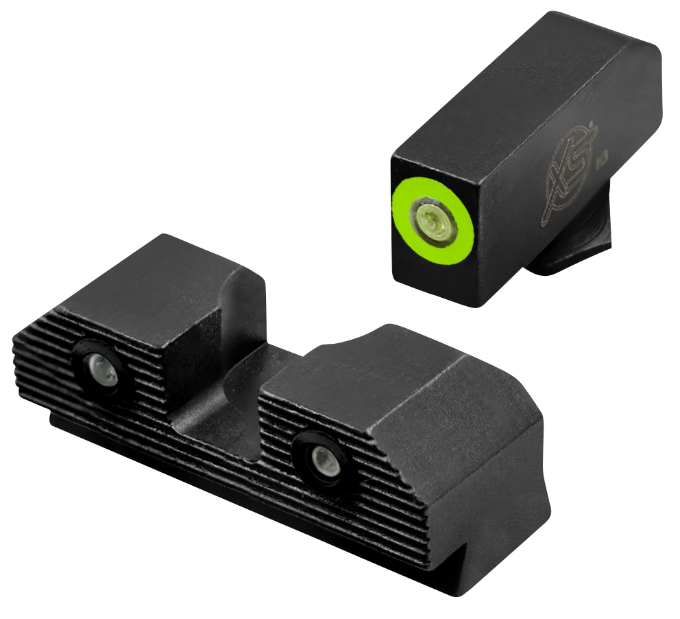 XS Sights R3D 2.0 Night Sights for Glock 17/19 - Green Tritium Green Outline Front / Green Tritium Rear - 3-Dot Set