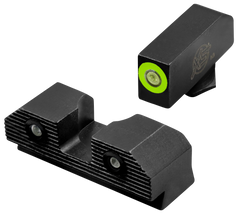 XS Sights R3D 2.0 Night Sights for Glock 17/19 - Green Tritium Green Outline Front / Green Tritium Rear - 3-Dot Set