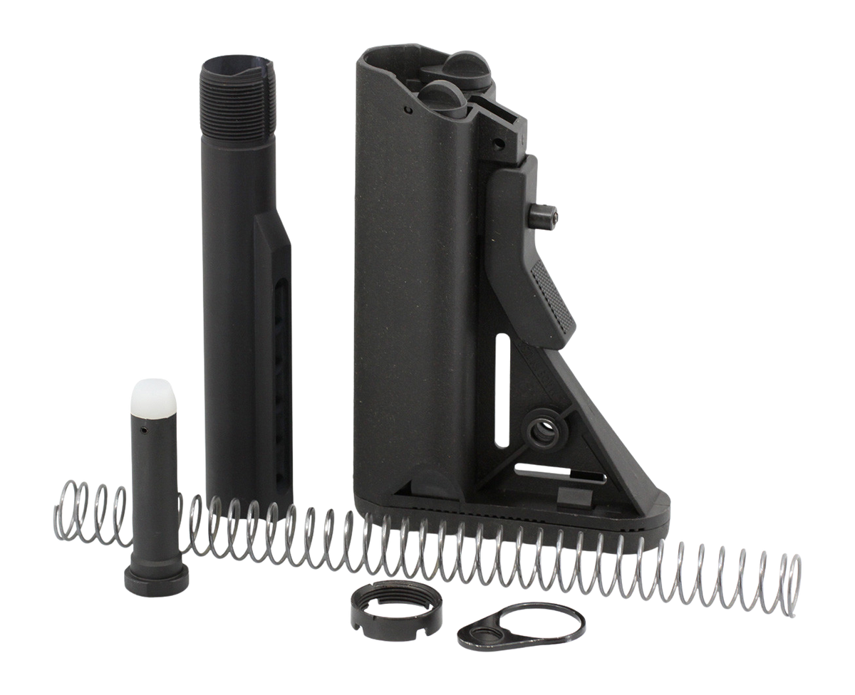 JE Machine Tech AR-15/AR-10 Mil-Spec SOPMOD Buttstock & Buffer Tube Combo - Black