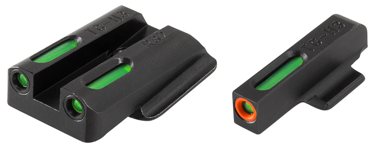 TruGlo TFX Pro Ruger LC9/LC9S/LC380 Green Tritium & Fiber Optic Sight Set - Black Nitride