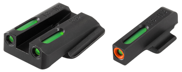 TruGlo TFX Pro Ruger LC9/LC9S/LC380 Green Tritium & Fiber Optic Sight Set - Black Nitride