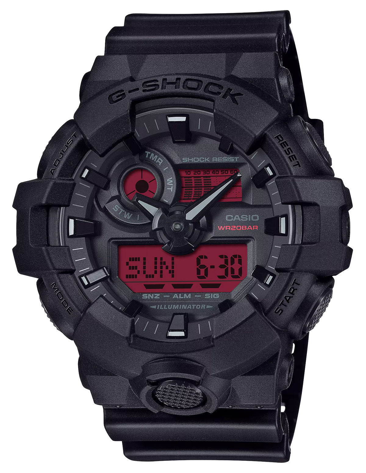 G-Shock GA-700BBR-1A Analog Digital Black/Red Watch