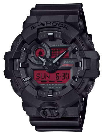 G-Shock GA-700BBR-1A Analog Digital Black/Red Watch