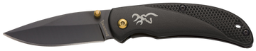 Browning Prism 3 EDC Folding 2.38" Plain Black Oxide 7Cr17MoV SS Blade - Black Anodized Aluminum Handle