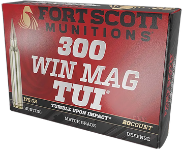 Fort Scott Munitions Tumble Upon Impact (TUI) 300 Win Mag 175gr Solid Copper Spun - Box or Case