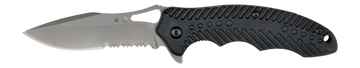 Ruko Socius RUK0173S 3.75" Part Serrated Folding Knife - TiNi 7Cr17MoV Black G10
