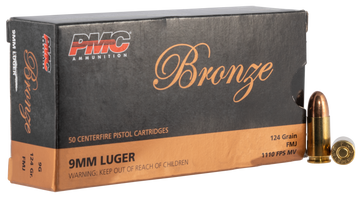 PMC 9G Bronze 9mm Luger 124gr Full Metal Jacket 50 Bx/20 Cs - Box or Case