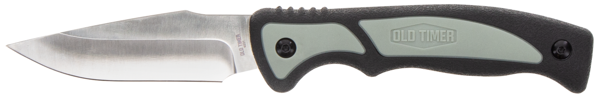 Old Timer Trail Boss 3.70" Fixed Caper Plain Stainless Steel Blade 5.25" TPE Handle