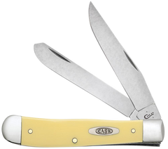 Case Trapper Yellow Synthetic 4.13" Closed Folding Clip Point/Spey Carbon Steel Knife