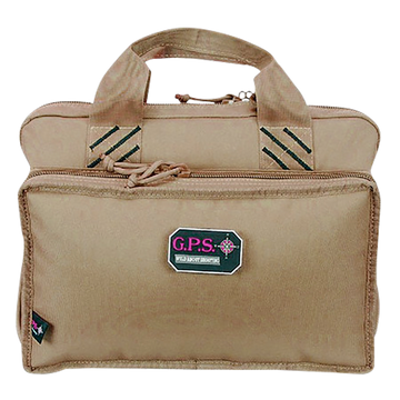 G Outdoors GPS Quad Pistol Range Bag Tan Holds 4 Handguns