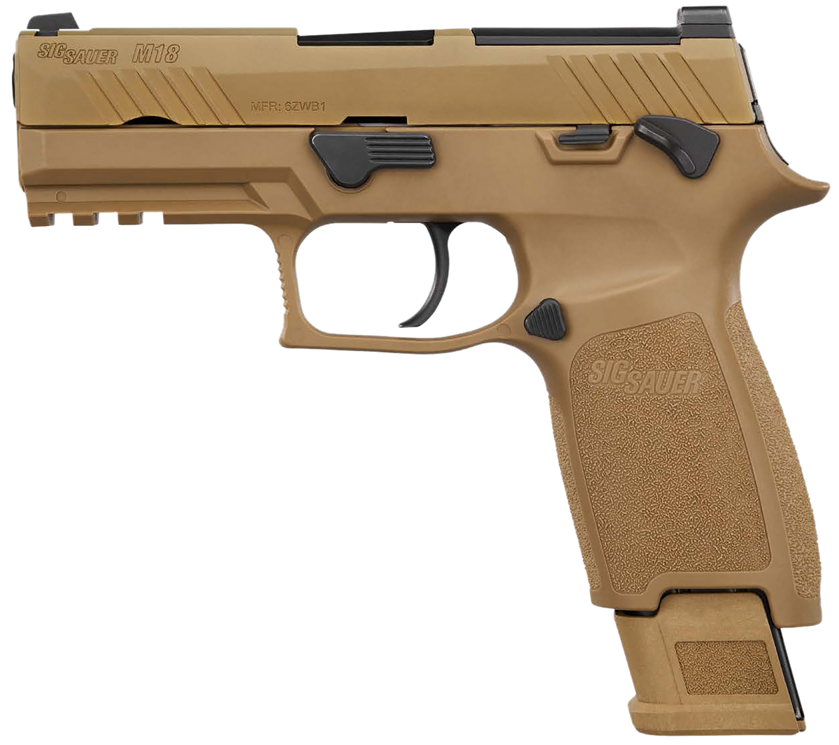 Sig Sauer M18 9mm Luger 3.9" 17+1 Semi-Auto Pistol - Coyote PVD - Manual Safety - Optic Ready