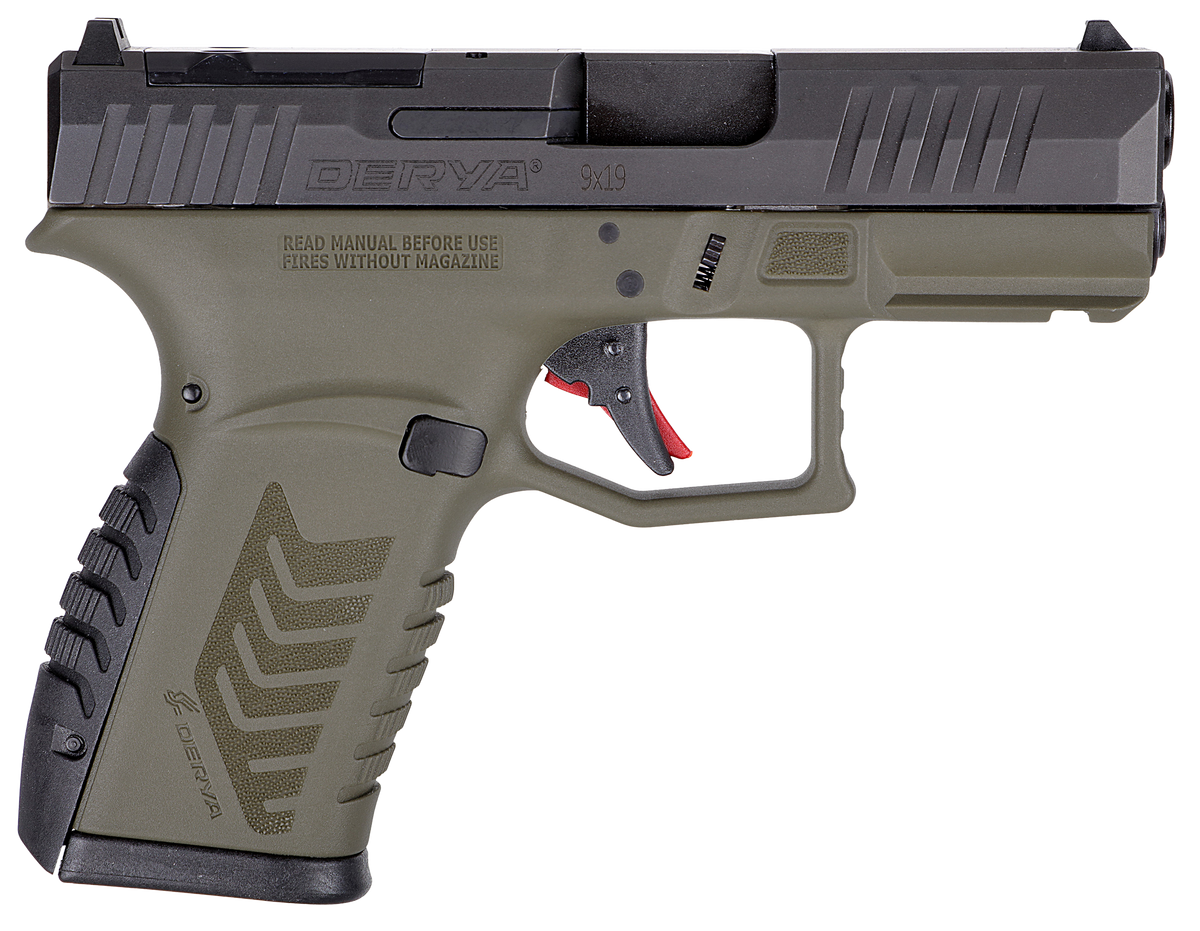 Derya Firearms DY9Z 9mm Luger 3.5" 10+1 Semi-Auto Pistol - OD Green/Black