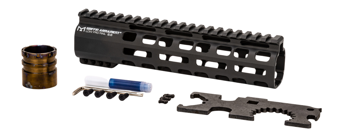 Griffin Armament Low Pro Rigid M-LOK Rail 8.6" Black Anodized 6000 Series Aluminum