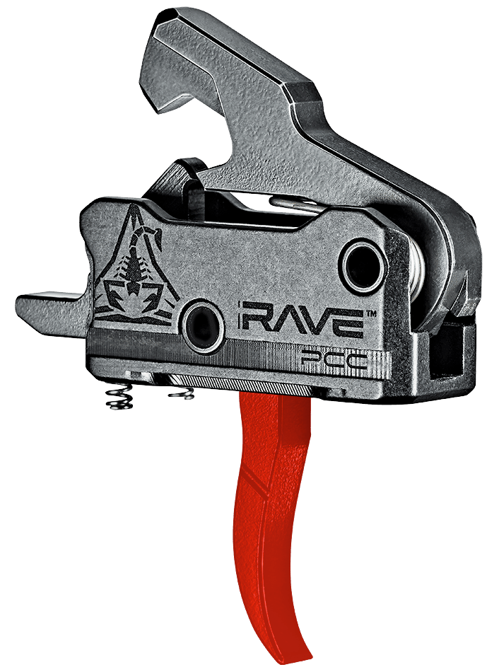 Rise Armament Rave PCC AR-9 Red Curved 3.5 lb Single-Stage Trigger w/ Anti-Walk Pins