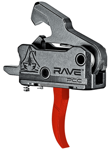 Rise Armament Rave PCC AR-9 Red Curved 3.5 lb Single-Stage Trigger w/ Anti-Walk Pins