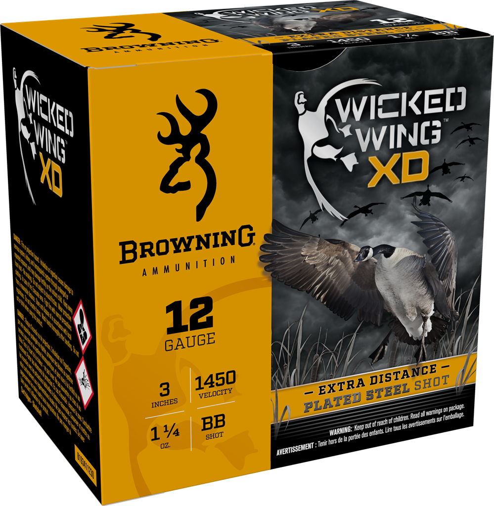 Browning Ammo Wicked Wing XD 12 Gauge 3" 1-1/4 oz BB Shot 1450 fps - Box or Case
