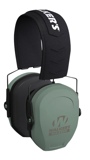 Walkers Game Ear Razor Slim Passive Muff 27 dB Over the Head Sage Green/Black Polymer
