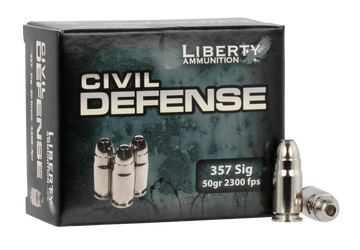 Liberty Ammunition Civil Defense 357 Sig 50gr Lead Free Fragmenting Hollow Point - Box or Case