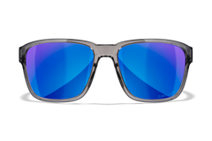 Wiley X Trek M/L Blue Mirror Lens Polycarbonate Gloss Crystal Dark Gray Frame Safety Glasses