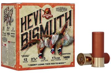 Hevishot HEVI-Bismuth Upland 12 Gauge 2.75" 1-1/4 oz #3 Shot 1400 fps - Box or Case