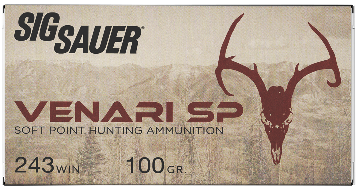Sig Sauer Venari 243 Win 100gr Soft Point 20rd Box - Box or Case