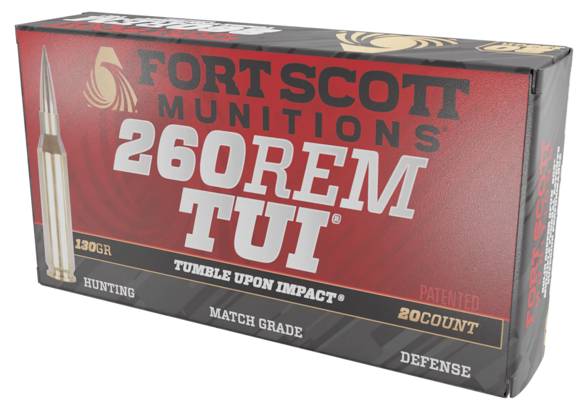 Fort Scott Munitions Tumble Upon Impact (TUI) 260 Rem 130gr Solid Copper Spun - Box or Case