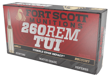 Fort Scott Munitions Tumble Upon Impact (TUI) 260 Rem 130gr Solid Copper Spun - Box or Case