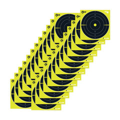 EZ-Aim Splash Reactive 8" Bullseye Hanging Paper Target 8" x 8" Black/Yellow 25 Pack