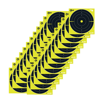EZ-Aim Splash Reactive 8" Bullseye Hanging Paper Target 8" x 8" Black/Yellow 25 Pack