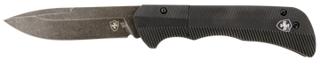 Templar Knife Auto Assist 3.5" Folding Drop Point Plain D2 Black Oxide Stonewashed Blade 4.25" Aluminum Handle