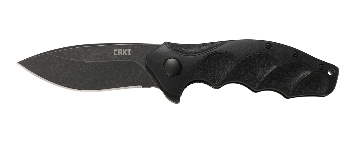 Columbia River CRKT Foresight 3.53" Folding Assisted Plain Black Stonewashed 4116 SS Black GRN Handle