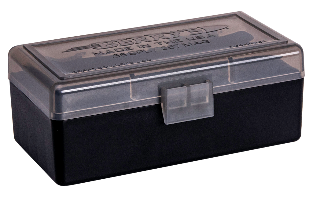 Berry's 92948 Ammo Box 38 Special/357 Mag 50rd Smoke/Black Polypropylene