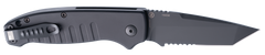 Hogue Ballista 3.5" Tanto Automatic Folding Knife - Part Serrated / 154CM Black Cerakote Blade / Matte Black Aluminum Handle