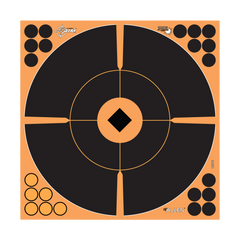EZ-Aim 15376 Splash Reactive Self-Adhesive Paper Bullseye Target 12" Black/Orange - 5 Pack