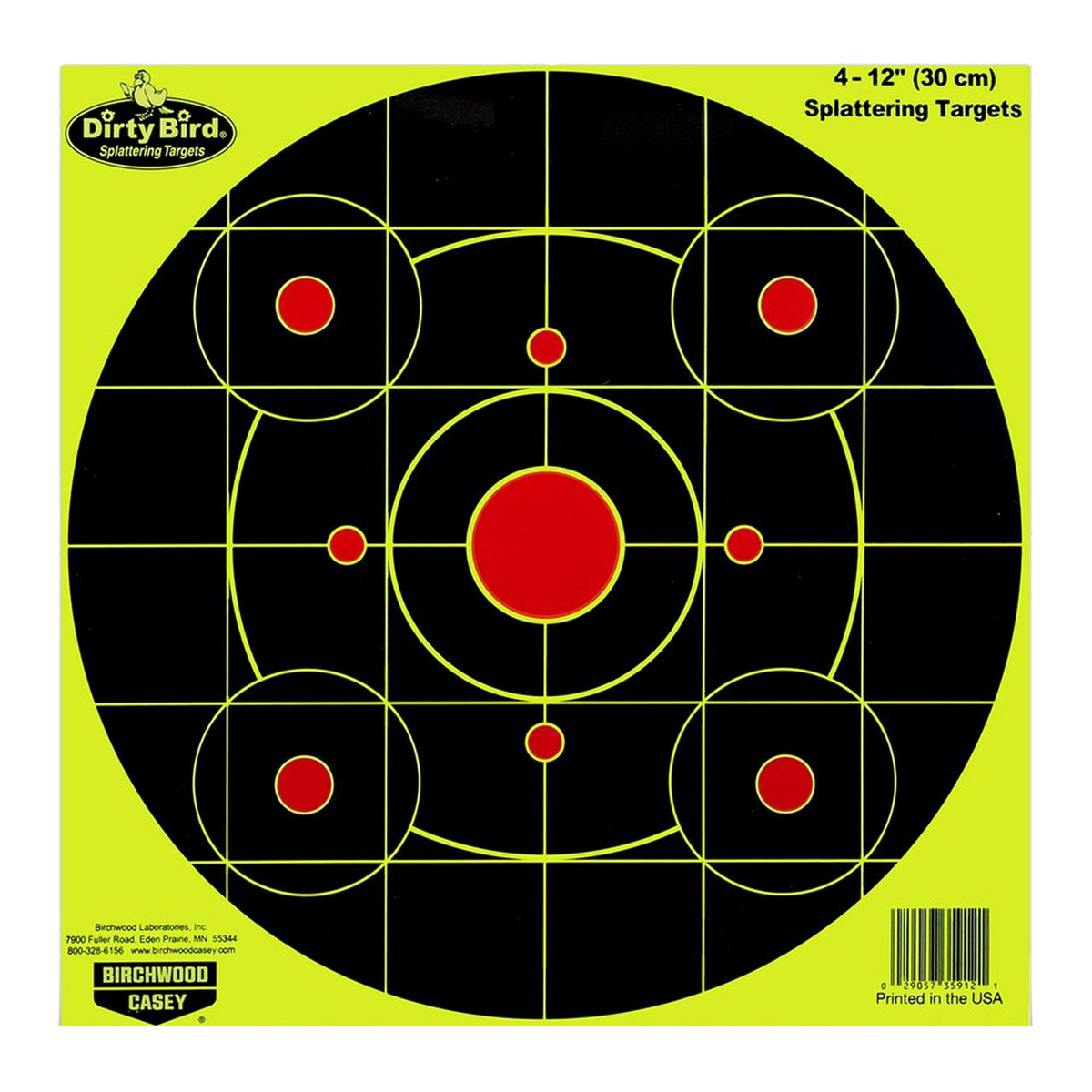 Birchwood Casey Dirty Bird Sight-In 12" Circle Hanging Paper Target 4 Pack