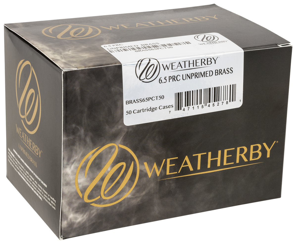 Weatherby BRASS65PCT50 6.5 PRC Unprimed Brass Rifle Cases 50/Box