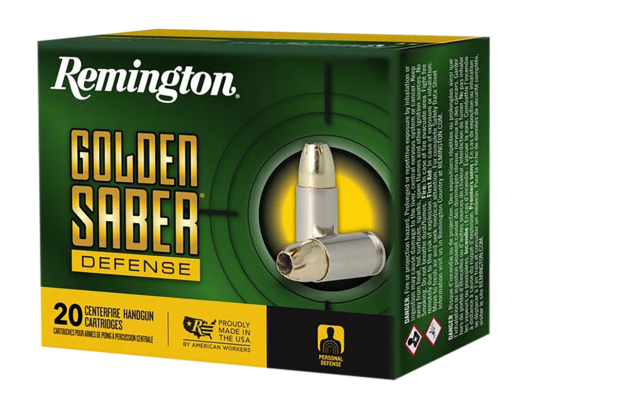 Remington Ammunition Golden Saber Defense 10mm Auto 180gr Brass JHP 20 Rd - Box or Case