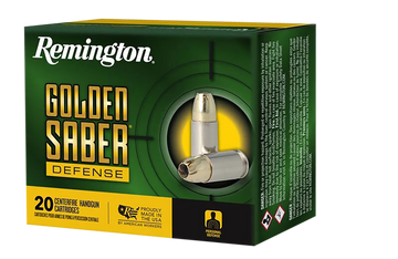 Remington Ammunition Golden Saber Defense 10mm Auto 180gr Brass JHP 20 Rd - Box or Case