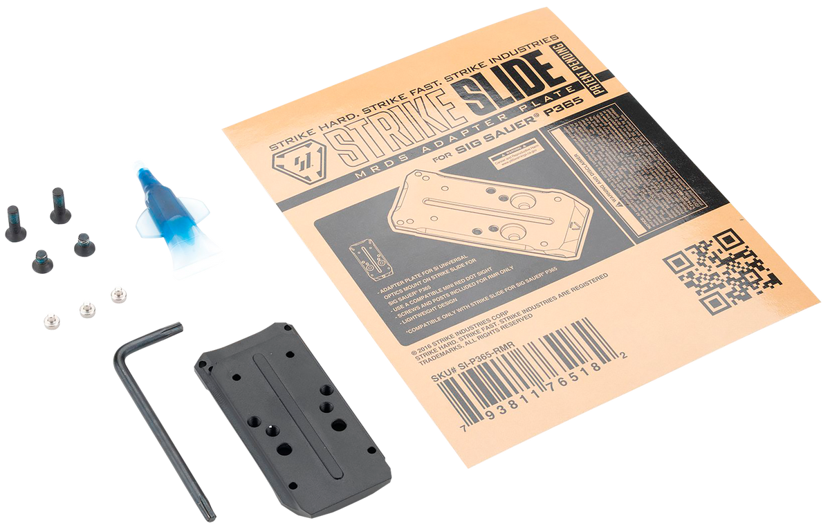 Strike Industries P365RMR Slide Adapter Plate Black 5.80" Red Dot - for SI Strike P365 Slide