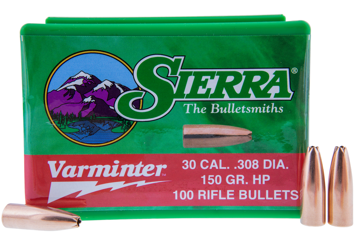 Sierra Varminter .308 Win 150gr Hollow Point Reloading Bullets - 100/Box