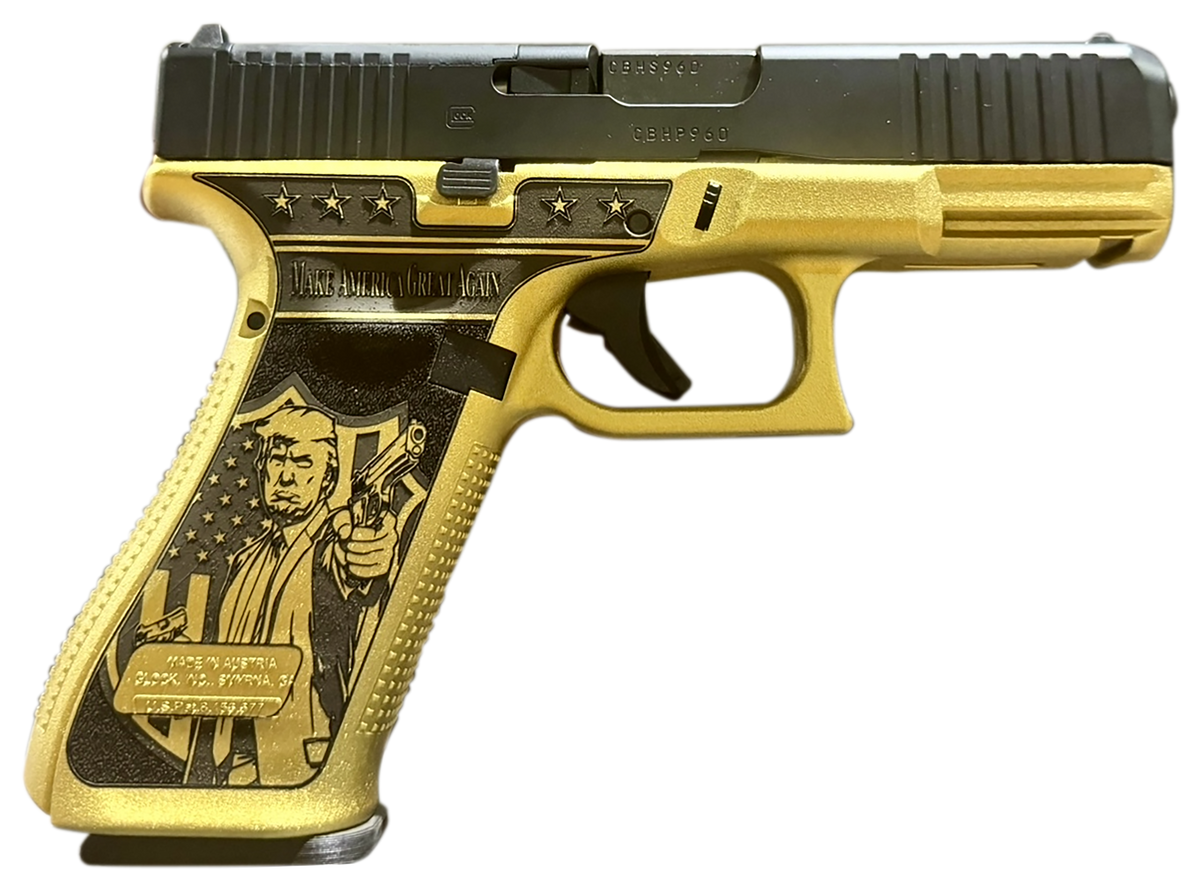 Glock 45 Gen5 MOS 9mm 4.02" 17+1 Semi-Auto Pistol - Gold Trump Engraving