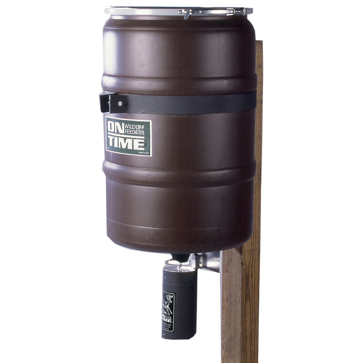 On Time 50003 Elite Lifetime Fish Feeder Combo 25 Gallon 150 lb Hopper - 4x4 Dock Mount