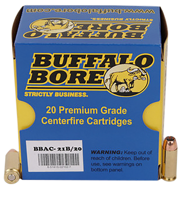 Buffalo Bore Ammunition Heavy Strictly Business 10mm Auto 180 gr Jacketed Hollow Point 20 Rd - Box or Case