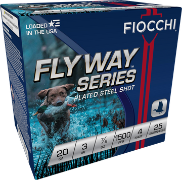 Fiocchi Flyway 20 Gauge 3 in 7/8 oz #4 Shot 25 Bx/10 Cs - Box or Case