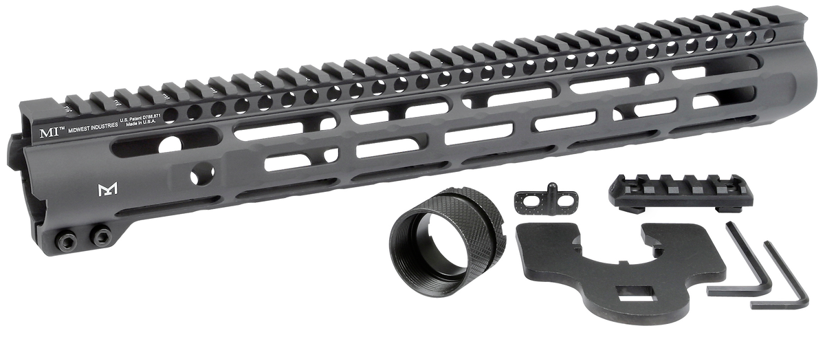 Midwest Industries Slimline AR-15 14" M-LOK Free-Float Handguard - Black