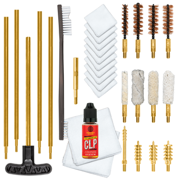 Otis Multi-Caliber Pistol Cleaning Kit .22/9mm/.40/10mm/.45 Cal - Bronze Brush/Pierce Point