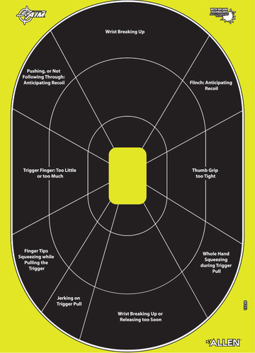 Allen EZ Aim Splash Hanging Paper Target Black/Chartreuse 12x18 30-Pack