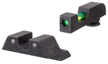 Trijicon DI Night Sight Set - Green Tritium/Fiber Optic Black Outline Front / Green Tritium Rear - Fits Glock 42/43/43X/48 Excludes MOS