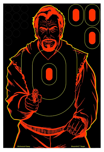 Birchwood Casey Shoot-N-C 12"x18" Bad Guy Silhouette Reactive Paper Target - 100 Pack