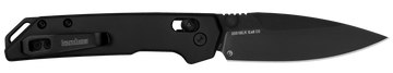 Kershaw Mini Iridium 3" D2 Spear Point Plain Folding Knife - Ice Blue Anodized Aluminum Handle